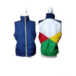 Ralph Lauren LRL Color Block Multi Color Reversable Vest Women's Size Medium